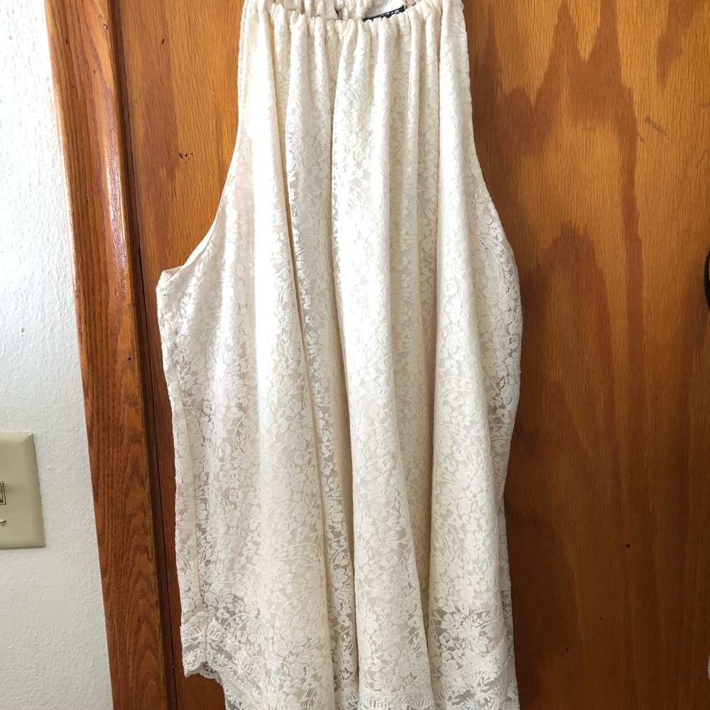 Cream Lace Flowy Top